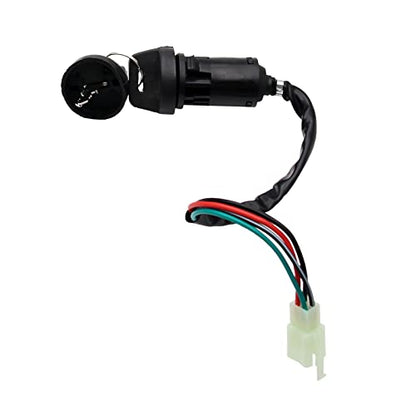 4 Wire Ignition Key Switch for 50cc 70cc 90cc 110cc 125cc Quad ATV 4 Wheeler Go Kart Scooter (Male Plug) - style: Male plug