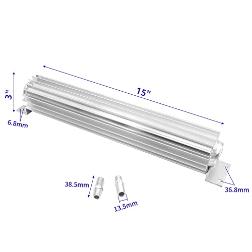 Universal 15" Dual Pass Aluminum Finned Transmission Oil Cooler - size: 15" Oil Cooler