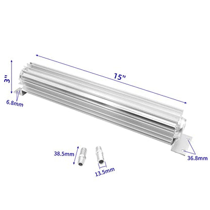 Universal 15" Dual Pass Aluminum Finned Transmission Oil Cooler - size: 15" Oil Cooler