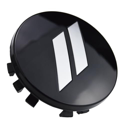 (Set of 4) 63mm=2.5 inches // Slash Wheel Center Cap Covers HubCap Emblem Badge Trim for Dodge Charger Challenger Durango Hornet Dart R/T SRT Magnum Nitro Journey Caliber Avenger - color: silver // on gloss black cap