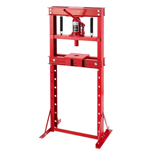 12T Hydraulic Press, Heavy-Duty h-Frame Garage Floor Hydraulic Shop Press - color: Red