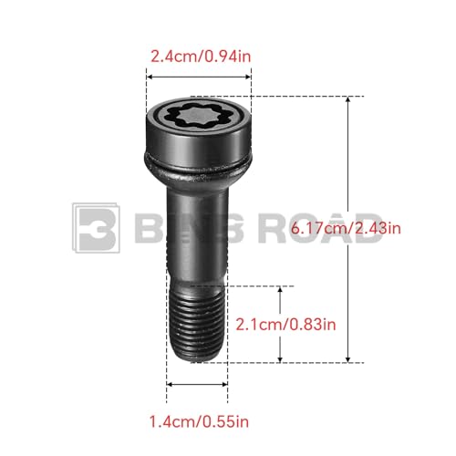Lockable Wheel Bolt Rim Locks M14 X 1.5 Compatible with Mercedes-Benz AMG C300 E300 E350 S450 GLC300 CLS450 C43 C63 S GLC43 S63 S65 (Replaces 0019901707 A0019901707) - color: Long Screw