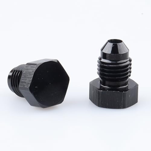 AC PERFORMANCE -4 AN Male Blanking Plug Fitting Hex Aluminum Black 2PCS - color: Black, size: 4AN-2PCS