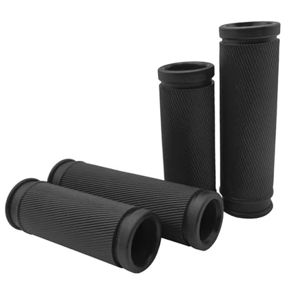 4Pcs Bike Handlebar Grips, 85mm 105mm TPR Rubber Short Grips Fit Twist Shift and Revoshift - color: Black