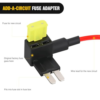 Nilight 10 Pack Micro2 Car Add a Circuit ATR Blade Fuse Tap Adapter - color: 10Pcs Micro2