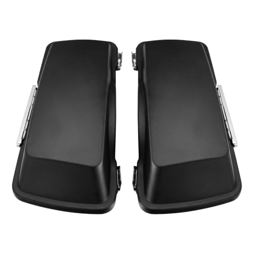 TCMT 5" Stretched Extended Saddlebags Fit For Harley Touring 1994-2013 - color: Matte Black Chrome Latches