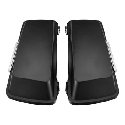 TCMT 5" Stretched Extended Saddlebags Fit For Harley Touring 1994-2013 - color: Matte Black Chrome Latches