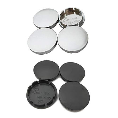 4 Pcs/Set Black/Silver 56mm Universal Car Wheel Center Hub Caps ABS Caps Vehicle Decor