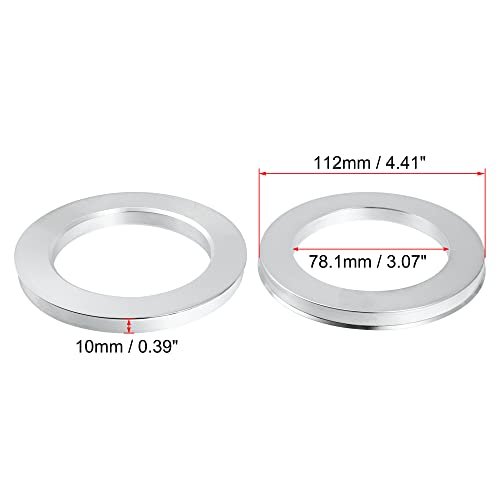 X AUTOHAUX 4pcs Aluminium Alloy Hub Centric Rings Wheel Bore Center Spacer - size: 112-78.1