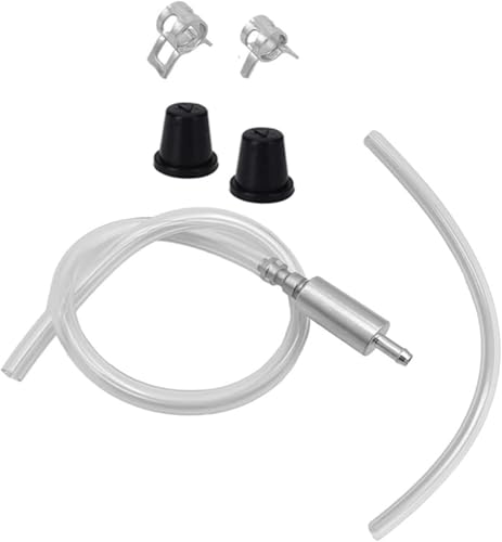 1 Set Brake Bleeder Hose One Way Check Valve, One Way Brake Bleeder Valve for Motorcycle Clutch, Brake Bleeder Check Valve for Hydraulic Brake System, Soft Tube with Metal Clips
