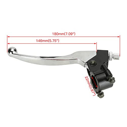 FVRITO Left Right 7/8" 22mm Clutch Brake Handle Levers Perch for CRF70 CRF80 CRF100 CRF150 XR80 XR100 XR200r XL100 XL250 ATC 200m Pit Dirt Motor Bike Motorcycle Baja Mini Bike MB200 MB165 Parts Silver - color: Silver
