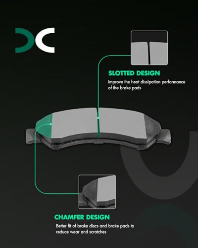 Ceramic Brake Pads Kits,SCITOO 8pcs Brakes Pads Set Fit For Silverado 1500 - size: Front D1092 & Rear D1194 [8PCS]