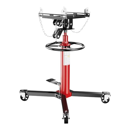 Hydraulic Transmission Jack, 1100 Lb, 2-Stage Telescopic, 34-67 in High Lifting Height, Foot Pedal, 360 Swivel Wheels - size: 1100LBS