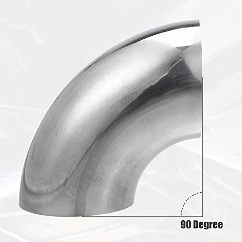 X AUTOHAUX 2pcs OD 3 Inch 90 Degree Mandrel Bend Elbow SS304 Stainless Steel Bend Tube Exhaust Elbow Pipe for Car Modified Exhaust System 3" Piping Silver Tone - size: 3"
