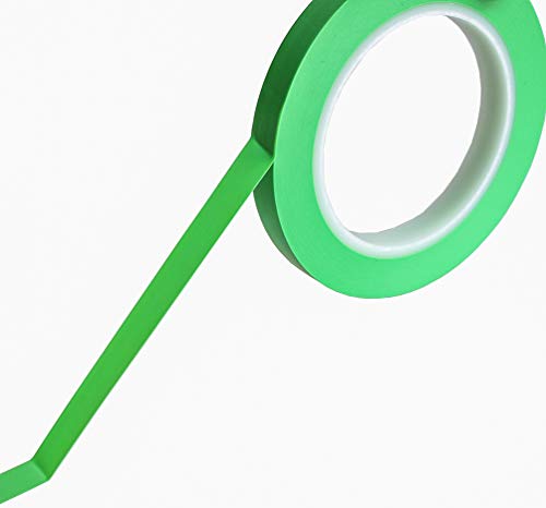 JINBING High-Temp Vinyl Fine Line Fineline Masking Tape Automotive Paint for Curves Green (1/2 inch x1) - size: 1/2 inch x 1 roll