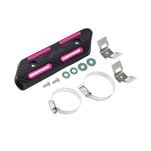 1 Set Universal Motorcycle Heat Shield Kit Exhaust Pipe Cover Muffler Silencer Pipe Protector Rose Red Durable Material