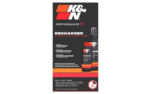 K&N Air Filter Cleaning Kit: Squeeze Bottle Filter Cleaner and Red Oil Kit; Restores Engine Air Filter Performance; Service Kit-99-5050