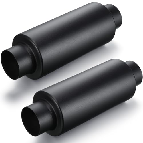 Relaxweex 2 Pcs 3" Inlet Exhaust Resonator, 3" Inlet 3" Outlet 13.8" Overall Length Muffler Resonator Stainless Steel(Black) - color: Black, size: 3" Inlet 13.8" Overall Length