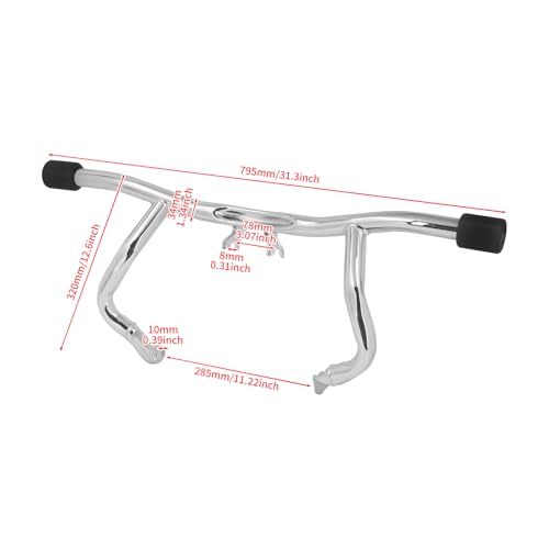 Engine Guard Flat Out Crash Bar for Harley Touring Street Glide Road Glide Road King Electra Glide CVO Ultra Limited 2014-2025 (Chrome) - color: Chrome