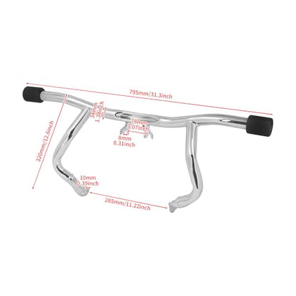 Engine Guard Flat Out Crash Bar for Harley Touring Street Glide Road Glide Road King Electra Glide CVO Ultra Limited 2014-2025 (Chrome) - color: Chrome