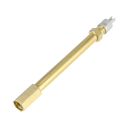 X AUTOHAUX 2pcs 100mm/3.94" Long Brass Auto Tire Valve Extension Adaptor Air Tyre Stem Extender Inflation Stright Bore for Car Truck Motorcycle Bike Scooter - size: 100mm