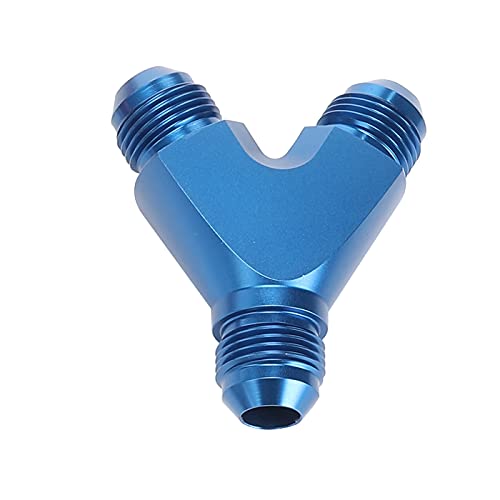 AC PERFORMANCE Y Block Splitter Fuel Fitting Male -8 AN In Male -8 AN Out, Aluminum Blue - color: Blue, size: 3 x 8AN
