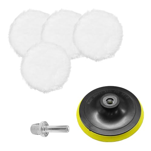 5 Inch Microfiber Car Polishing Pads, Small Automotive Buffing Wheel with M14 Drill Adapter, Vehicle Buffer Polisher Pad for Drill Buffer Attachment (5IN) - size: 5IN