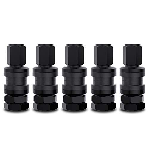 CKAuto VS33/TR33E Metal Clamp-in Tubeless Tire Valve Stem，Black, 5 Pcs/Pack - size: 10