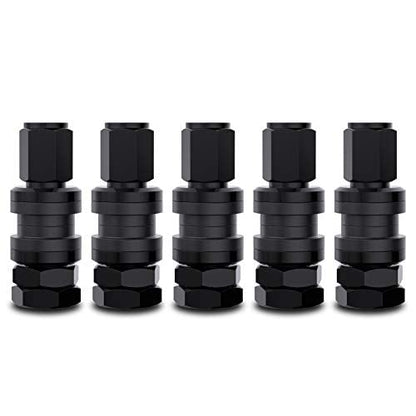 CKAuto VS33/TR33E Metal Clamp-in Tubeless Tire Valve Stem，Black, 5 Pcs/Pack - size: 10