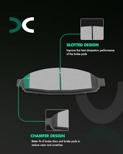SCITOO Disc Brake Pads Kits 8pcs Fit For Ford For Crown Victoria 2003-2011 - size: Front D931 & Rear D1040 [8PCS]