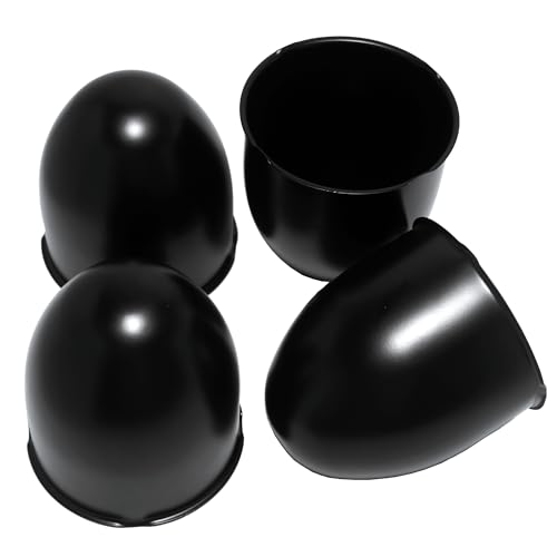 4Pcs 4.25" OD 4.72" H Pointed Top Trailer Wheel Center Caps for Rim - color: Matt Black, size: 4.25" OD 4.72" H