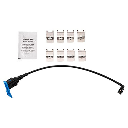 TRQ Front Brake Pads Ceramic Hardware Wear Sensor - color: Ceramic, size: BFA11076
