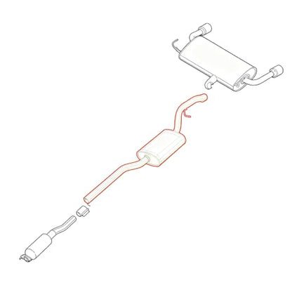 409 Stainless Steel Exhaust Resonator Pipe Assembly For 13-19 Escape E311H - size: For 2013-2019 Escape