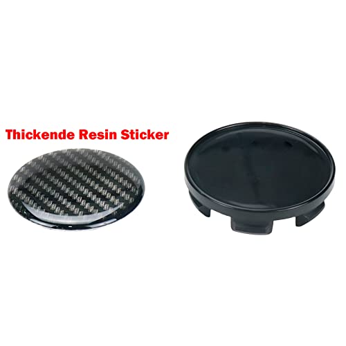 Modengzhe 4PCS Wheel Center Caps, 53mm Wheel Rim Hub Center Covers - color: Black With Fiber, size: Outer 53MM,Inner 50MM