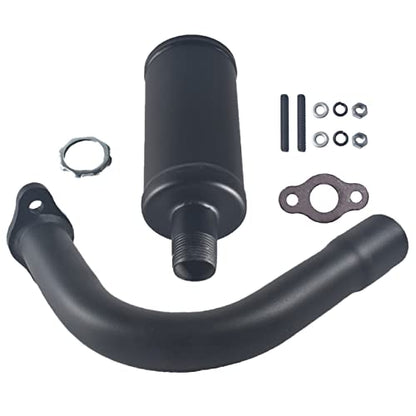 New upgradation Exhaust Muffler Pipe and gasket nut for 49cc 60cc 66cc 80cc - size: Exhaust Muffler Pipe kit Black