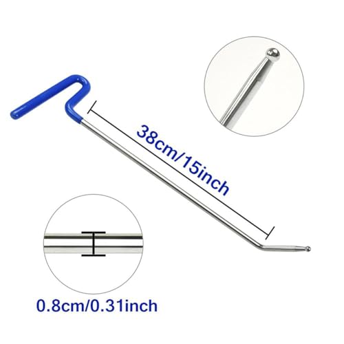 LadyRosian 14PCS Paintless Dent Repair Kits Dent Repair Rods Stainless Steel Tools with Accessory for Car Auto Body Dents Hail Damage Removal Set - color: Repair Tool C