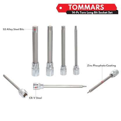 TOMMARS 14-PC Long Torx Bit Socket Set - style: Long Torx Bit Socket Set