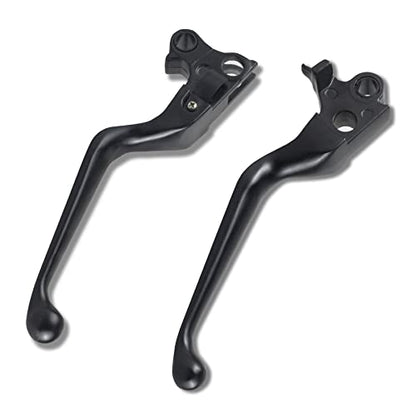 NTHREEAUTO Black Brake Clutch Lever Hand Levers Compatible with Harley Sportster 883 1200 Dyna Softail Electra Glide Road King Touring Fat Bob - color: Black