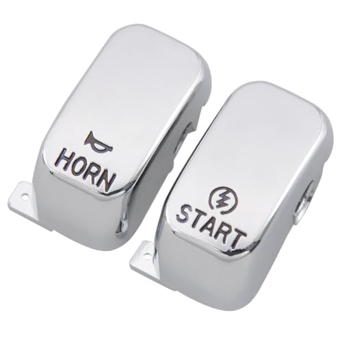 Motorcycle Hand Control Switch Button Cover Cap Kit Fit for Harley 1996-2017 VRSC Sportster,1996-2013 XL & XR,1996-2011 Dyna,1996-2010 Softail and 1998-2001 Road King Models,6pcs (Chrome) - color: Chrome