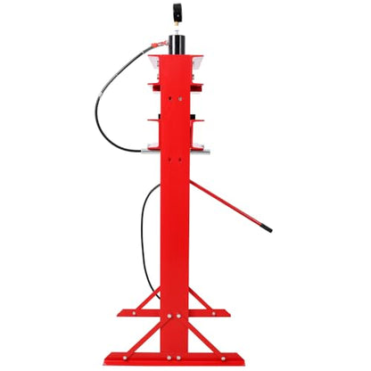 30 Ton Air Hydraulic H-Frame Shop Press with Gauge, Red, Adjustable Garage Floor Press for Bending, Straightening, and Auto Repair