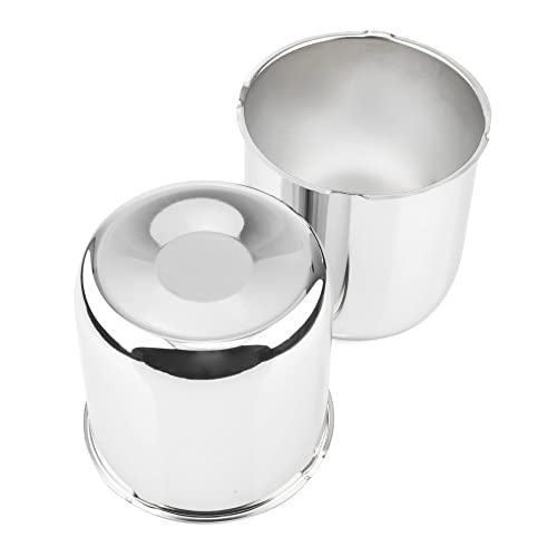 2Pcs 4.88" OD 4.76" H Push Through Trailer Wheel Center Cap for Rim - color: Chrome, size: 4.88" OD 4.76" H