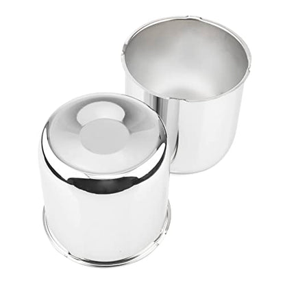 2Pcs 4.88" OD 4.76" H Push Through Trailer Wheel Center Cap for Rim - color: Chrome, size: 4.88" OD 4.76" H