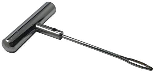 Stainless Steel T-Handle - Pro Heavy Duty Repair Tool Perfect for Tire Plug Kits for Car Truck Motorcycle Bycles - Replaceable Split Eye Needle - Made with All-Americal Materials - color: Solid Spiral Probe Tool