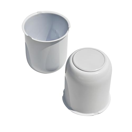 2Pcs 3.19" Stainless Trailer Wheel Center Caps, 3.62" H White - color: White, size: 3.19" Hub 3.62"H