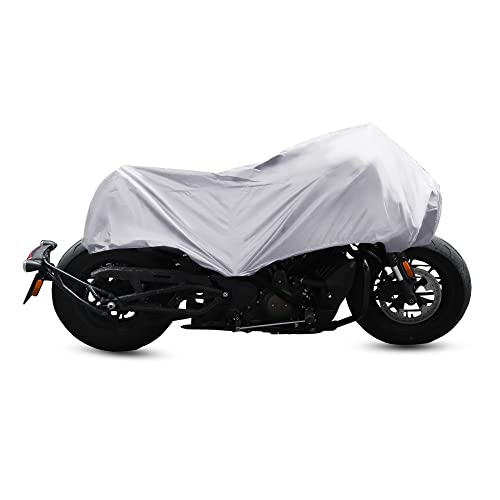 X AUTOHAUX Motorcycle Cover Lightweight Half Cover Outdoor Waterproof Rain Dust Protector Silver Tone m Size for Most Full Dress Touring Cruiser Silver Tone 86.6" Lx37.4 Wx21.65 H - color: Silver Tone, size: M