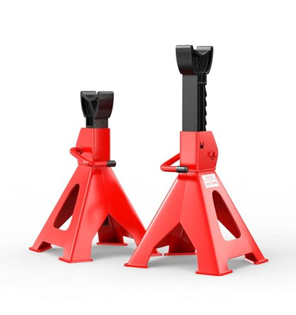 3 Ton (6000 lbs) Jack Stands, Heavy Duty Steel Car Jack Stands with Self-Locking Ratchet, Wide Base, Adjustable Height 11-1/2" to 16-3/4", for Sedans SUVs Light Trucks & Garage Repair, 1 Pair