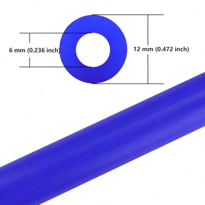 Ucreative 5FT ID 1/4" (6mm) OD 0.472" (12mm) Silicone Vacuum Hose Blue - color: Blue, size: 1/4" (6mm) - 5FT