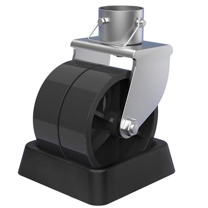 6" Trailer Jack Wheel Replacement with Wheel Chock - 2000lbs Dual Swivel Caster Wheel & Safety Pin, Fits Any Soft Ground Roll Trailer Tongue Jack, Boat, Camper, RV & Jack Replacement Parts - size: Trailer Jack Wheel with Chock