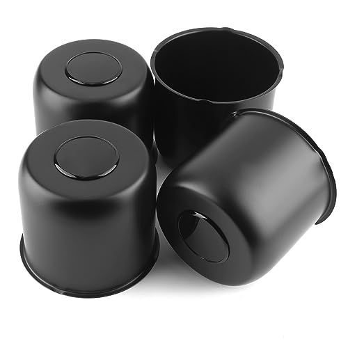 4Pcs 4.88" OD 4.47" H Trailer Wheel Center Caps with Removable Top - color: Matt Black, size: 4.88" OD 4.47" H