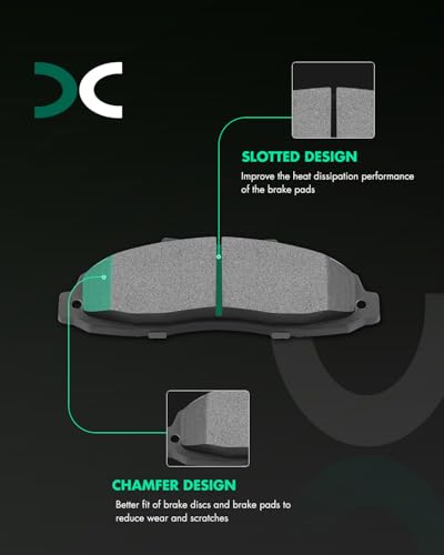 SCITOO Semi-Metal Discs Brake Pads Fit For Ford For F-150 1997-2003 - size: Front D679 [4PCS]